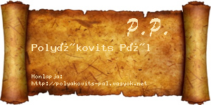 Polyákovits Pál névjegykártya